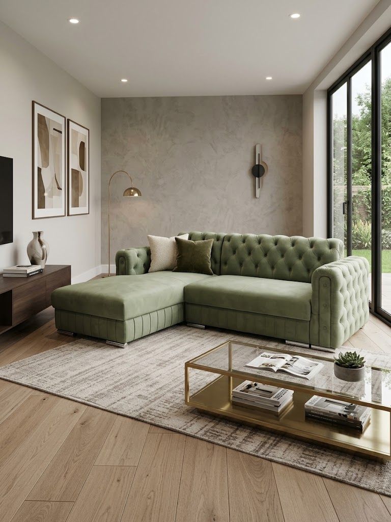Colțar Chesterfield Verde – Colțar Chesterfield verde